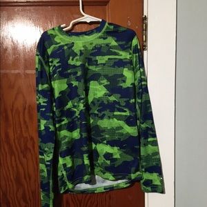 Green and Blue Camouflage champion long sleeve